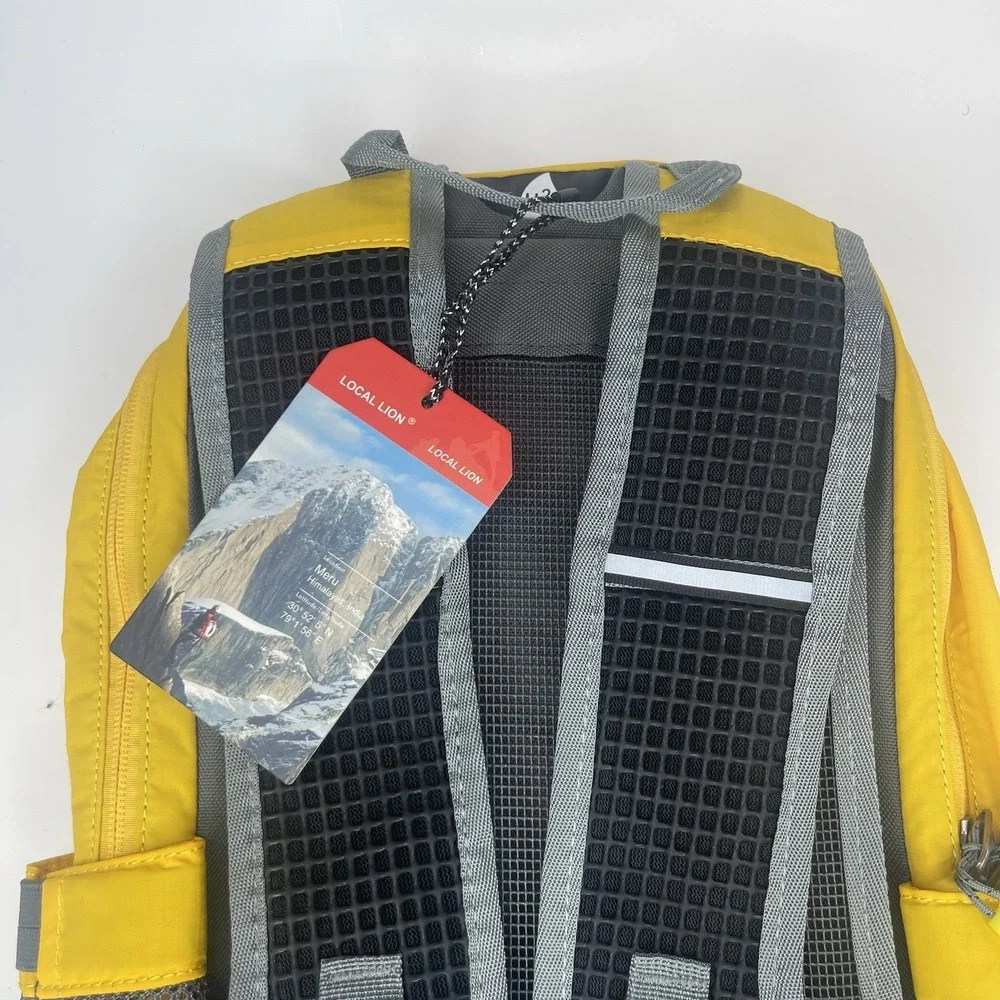 LOCAL LION Outdoor Hiking Running Double Shoulder Backpack Bag Yellow/grey (G25)